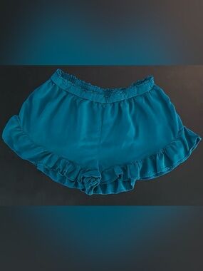 wild fable Teal Ruffle-Trim Shorts